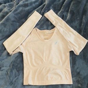 Peach DoYouEven long sleeve crop S